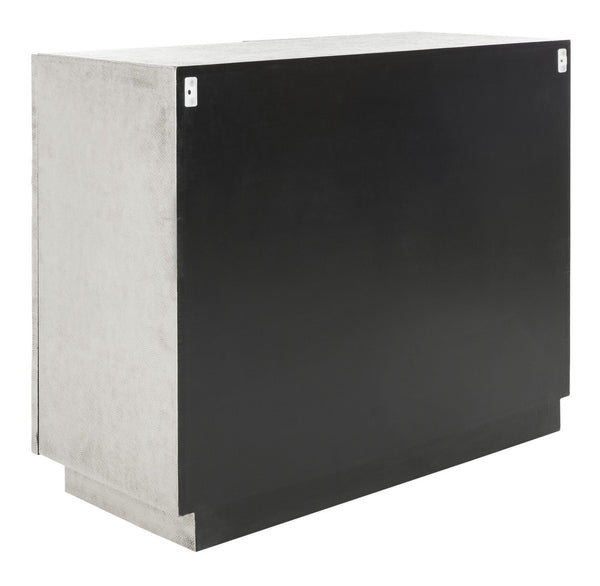 Sylas Silver Sunburst 2-Door Chest - Elegant Storage Solution for Living & Dining Room Decor