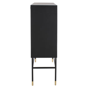 Safavieh Kimori 3 Shelf Bar Cabinet Black / White SFV6611A-2BX