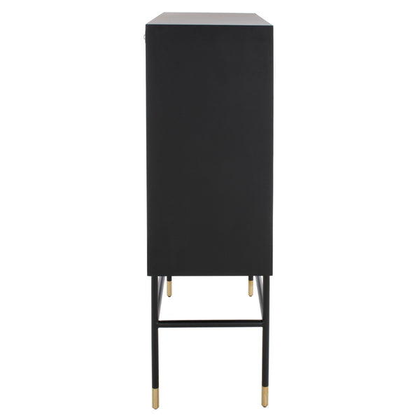 Safavieh Kimori 3 Shelf Bar Cabinet Black / White SFV6611A-2BX