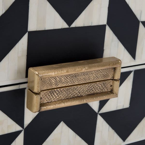 Safavieh Kimori 2 Drawer Nightstand Black / White SFV6612A