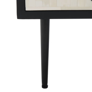 Safavieh Kimori 2 Drawer Nightstand Black / White SFV6612A