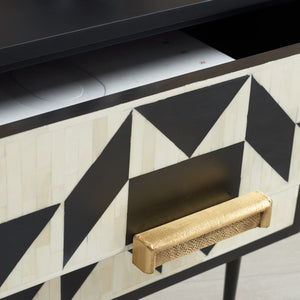 Safavieh Kimori 2 Drawer Nightstand Black / White SFV6612A