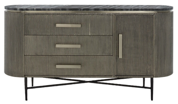 Safavieh Everlyse Marble Top Sideboard Silver Metal / Wood / Marble SFV6613A-2BX