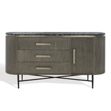 Safavieh Everlyse Marble Top Sideboard Silver Metal / Wood / Marble SFV6613A-2BX