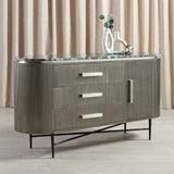 Safavieh Everlyse Marble Top Sideboard Silver Metal / Wood / Marble SFV6613A-2BX