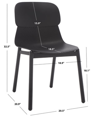 Safavieh Abbie Molded Plastic Dining Chair - Set of 2 Black Pp / Metal SFV6900B-SET2