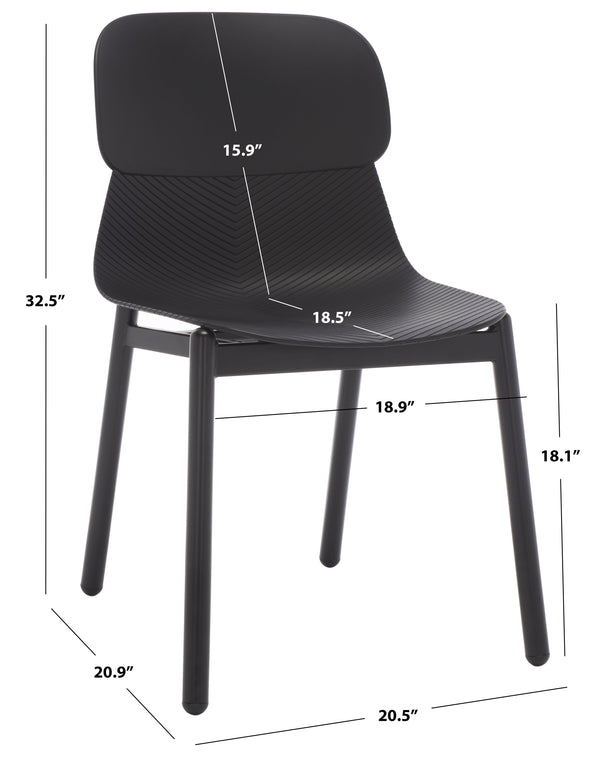 Safavieh Abbie Molded Plastic Dining Chair - Set of 2 Black Pp / Metal SFV6900B-SET2