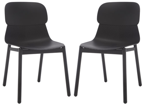 Safavieh Abbie Molded Plastic Dining Chair - Set of 2 Black Pp / Metal SFV6900B-SET2