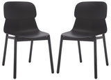 Safavieh Abbie Molded Plastic Dining Chair - Set of 2 Black Pp / Metal SFV6900B-SET2