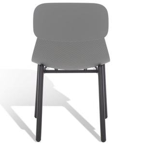 Safavieh Abbie Molded Plastic Dining Chair - Set of 2 Grey / Black Pp / Metal SFV6900C-SET2