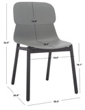 Safavieh Abbie Molded Plastic Dining Chair - Set of 2 Grey / Black Pp / Metal SFV6900C-SET2