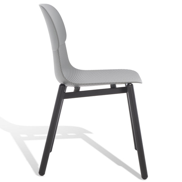 Safavieh Abbie Molded Plastic Dining Chair - Set of 2 Grey / Black Pp / Metal SFV6900C-SET2