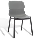 Safavieh Abbie Molded Plastic Dining Chair - Set of 2 Grey / Black Pp / Metal SFV6900C-SET2