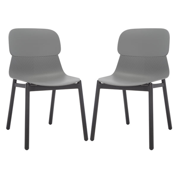 Safavieh Abbie Molded Plastic Dining Chair - Set of 2 Grey / Black Pp / Metal SFV6900C-SET2