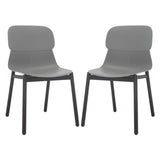 Safavieh Abbie Molded Plastic Dining Chair - Set of 2 Grey / Black Pp / Metal SFV6900C-SET2