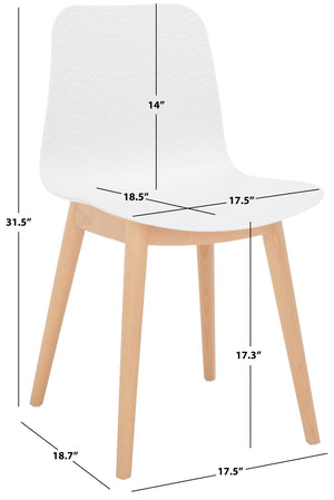 Haddie Molded Plastic Dining Chair - Timeless Mid-Century Design with Natural Wood Legs, Stylish Comfort