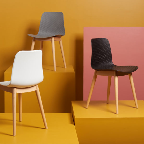 Haddie Molded Plastic Dining Chair - Timeless Mid-Century Design with Natural Wood Legs, Stylish Comfort