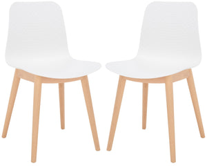 Haddie Molded Plastic Dining Chair - Timeless Mid-Century Design with Natural Wood Legs, Stylish Comfort