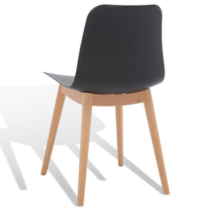 Haddie Molded Plastic Dining Chair - Timeless Mid-Century Design with Natural Wood Legs, Stylish Comfort