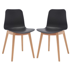 Haddie Molded Plastic Dining Chair - Timeless Mid-Century Design with Natural Wood Legs, Stylish Comfort