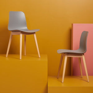 Haddie Molded Plastic Dining Chair - Timeless Mid-Century Design with Natural Wood Legs, Stylish Comfort