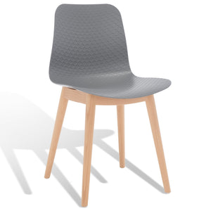 Haddie Molded Plastic Dining Chair - Timeless Mid-Century Design with Natural Wood Legs, Stylish Comfort