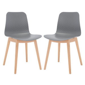 Haddie Molded Plastic Dining Chair - Timeless Mid-Century Design with Natural Wood Legs, Stylish Comfort