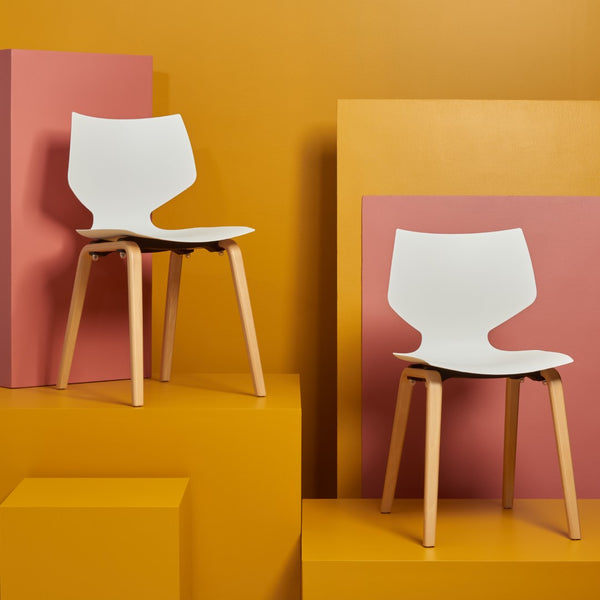 Darnel Stunning Retro Scandinavian Wingback Dining Chair with Elegant Molded Plastic Design