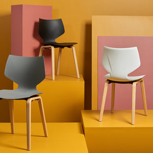 Darnel Stunning Retro Scandinavian Wingback Dining Chair with Elegant Molded Plastic Design