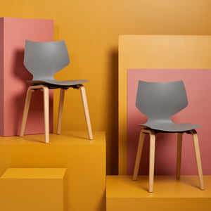 Darnel Stunning Retro Scandinavian Wingback Dining Chair with Elegant Molded Plastic Design