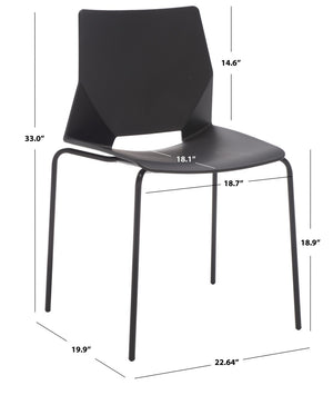 Safavieh Nellie Molded Plastic Dining Chair - Set of 2 Black Pp / Metal SFV6904B-SET2