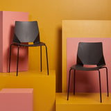 Safavieh Nellie Molded Plastic Dining Chair - Set of 2 Black Pp / Metal SFV6904B-SET2