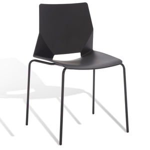 Safavieh Nellie Molded Plastic Dining Chair - Set of 2 Black Pp / Metal SFV6904B-SET2