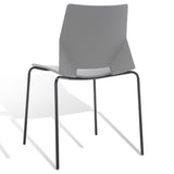 Safavieh Nellie Molded Plastic Dining Chair - Set of 2 Grey / Black Pp / Metal SFV6904C-SET2