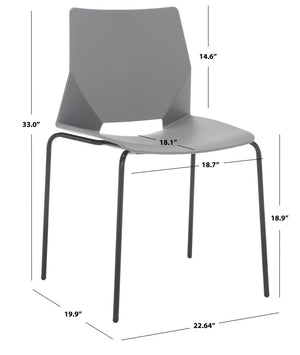 Safavieh Nellie Molded Plastic Dining Chair - Set of 2 Grey / Black Pp / Metal SFV6904C-SET2