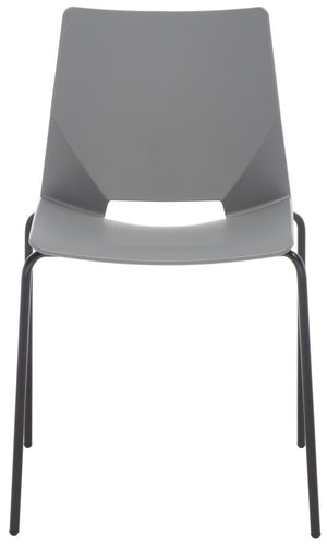 Safavieh Nellie Molded Plastic Dining Chair - Set of 2 Grey / Black Pp / Metal SFV6904C-SET2