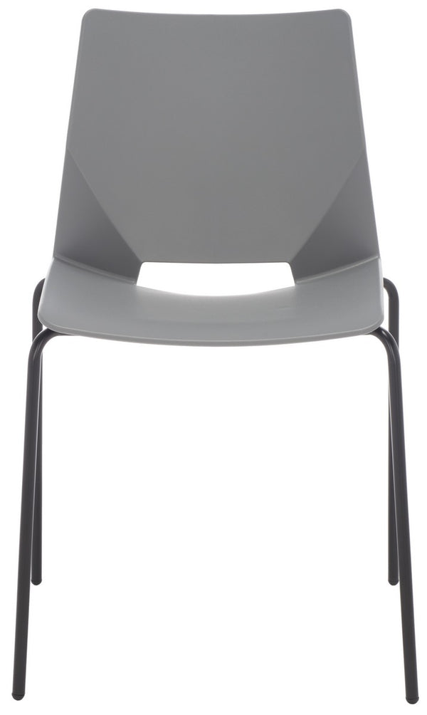 Safavieh Nellie Molded Plastic Dining Chair - Set of 2 Grey / Black Pp / Metal SFV6904C-SET2