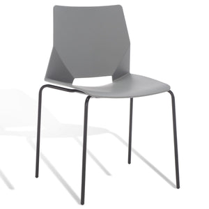 Safavieh Nellie Molded Plastic Dining Chair - Set of 2 Grey / Black Pp / Metal SFV6904C-SET2