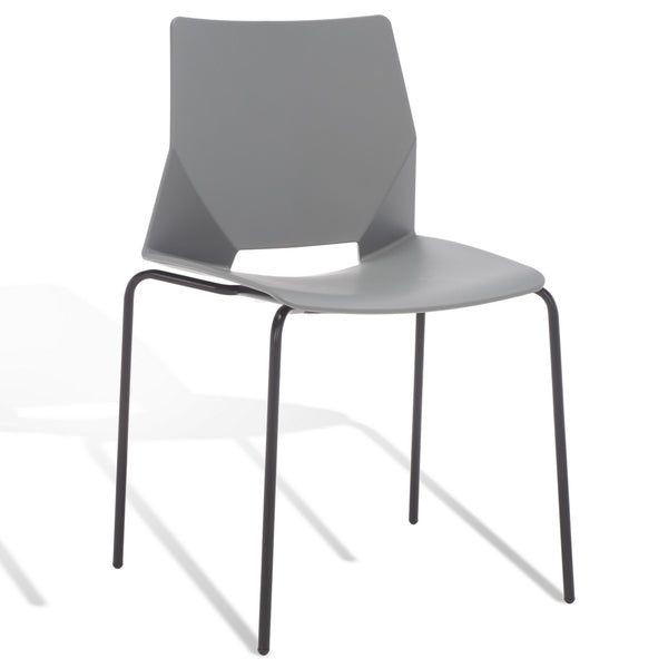 Safavieh Nellie Molded Plastic Dining Chair - Set of 2 Grey / Black Pp / Metal SFV6904C-SET2