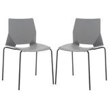Safavieh Nellie Molded Plastic Dining Chair - Set of 2 Grey / Black Pp / Metal SFV6904C-SET2