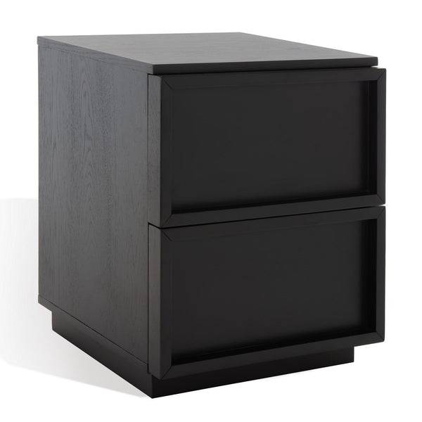 Safavieh Zeus 2 Drawer Nightstand Black SFV7205C