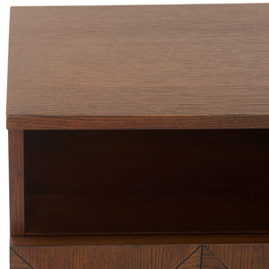 Safavieh Patty 2 Drawer Nightstand Walnut  SFV7207B