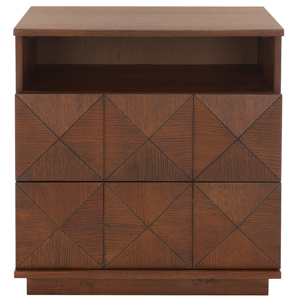 Safavieh Patty 2 Drawer Nightstand Walnut  SFV7207B