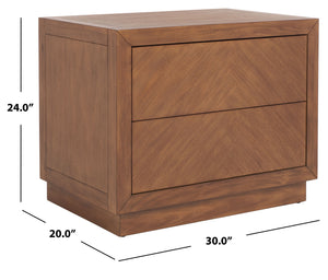 Steve 2 Drawer Wood Nightstand Brown