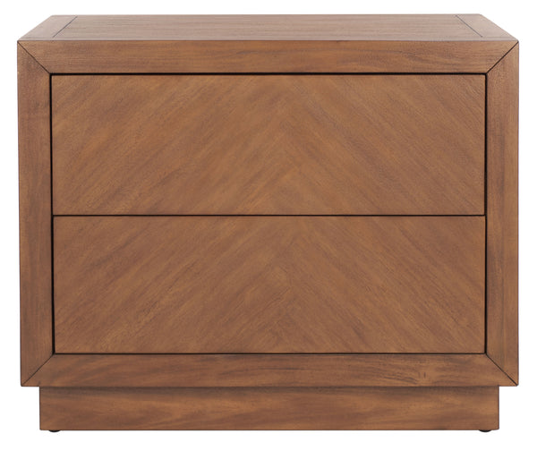 Steve 2 Drawer Wood Nightstand Brown