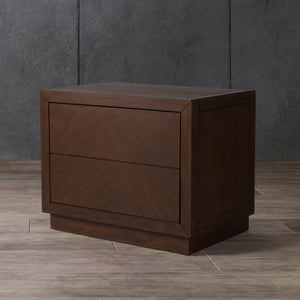 Steve 2 Drawer Wood Nightstand Brown