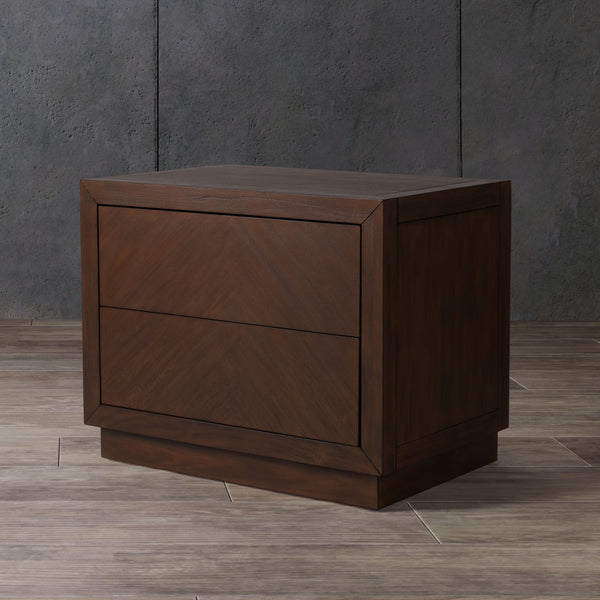 Steve 2 Drawer Wood Nightstand Brown