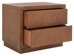 Steve 2 Drawer Wood Nightstand Brown