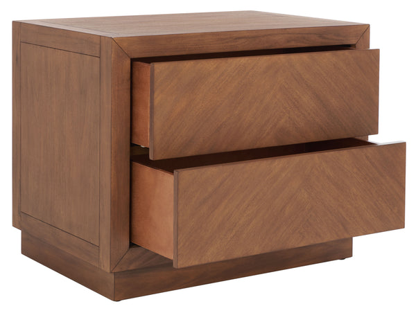 Steve 2 Drawer Wood Nightstand Brown