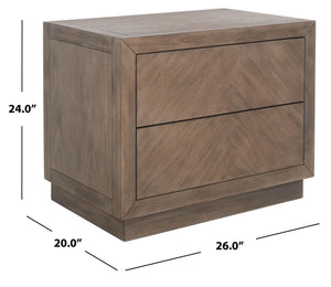 Steve 2 Drawer Wood Nightstand Light Brown